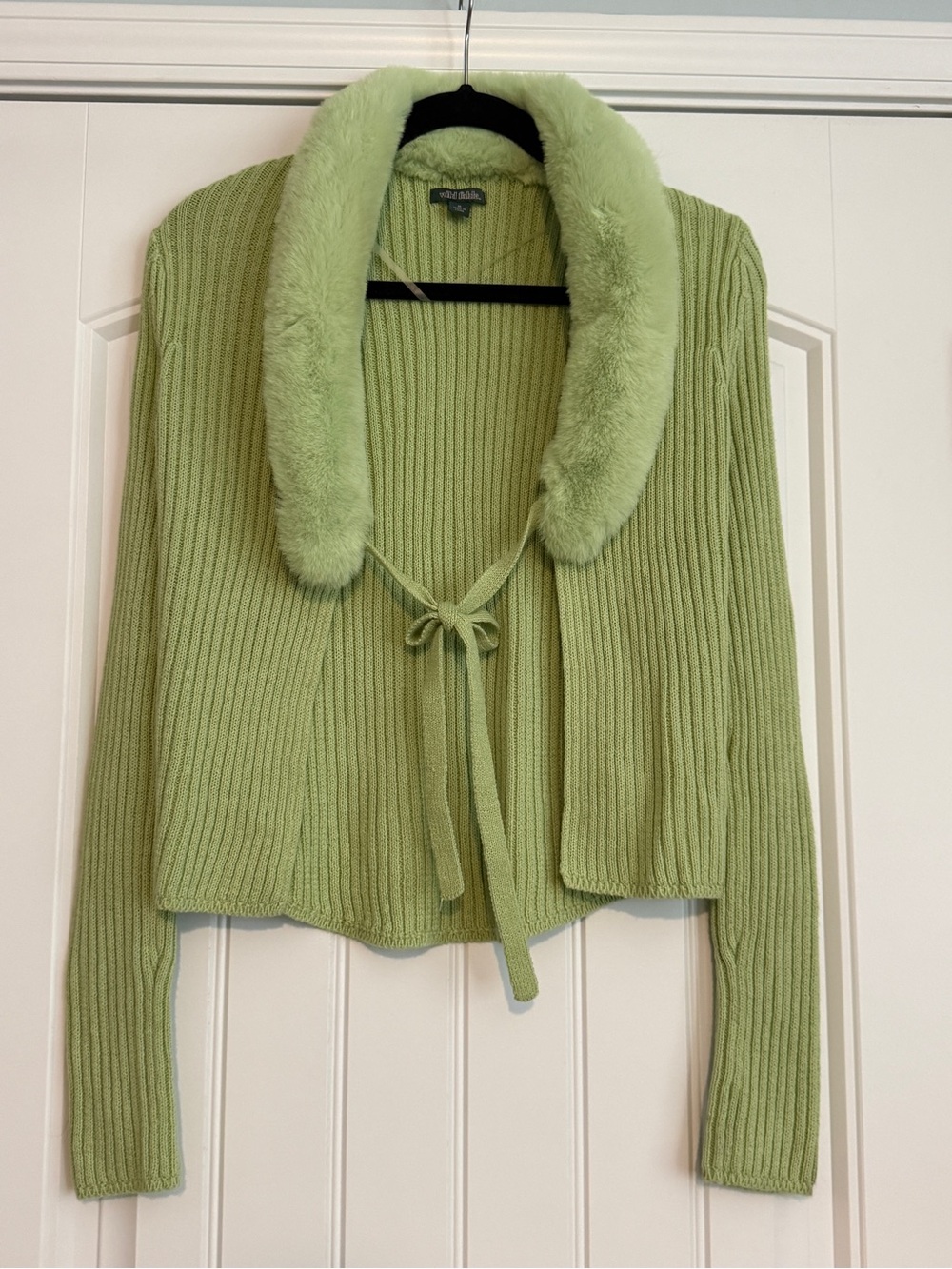 Wild Fable y2k fur lined cardigan w/ tie, size M